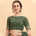 Olive & Golden Embellished Gotta Patti Saree