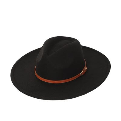 Men Black Lightweight Vintage Cotton Fedora Cap