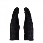 Men Black Checked Winter Gloves