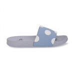 Women Blue & White Printed Sliders