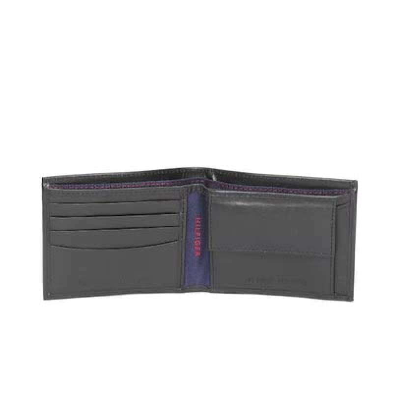 Men Black Leather Textured Two Fold Wallet