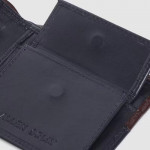 Men Brown & Navy Blue Colourblocked Genuine Leather Two Fold Wallet