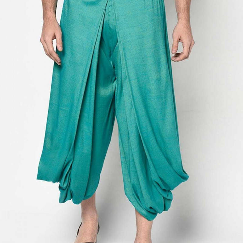 Men Green Solid Dhotis