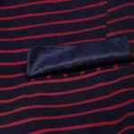 Men Navy Blue & Red Striped Single-Breasted Casual Blazer