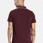 Men Maroon Polo Collar T-shirt