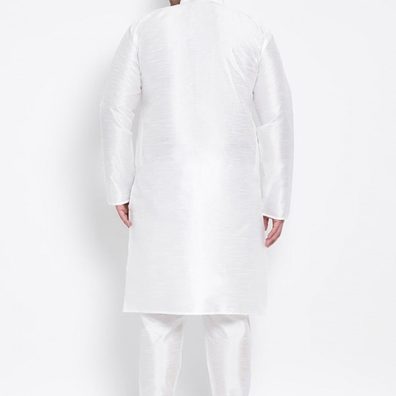 Men White Solid Kurta with Pyjamas